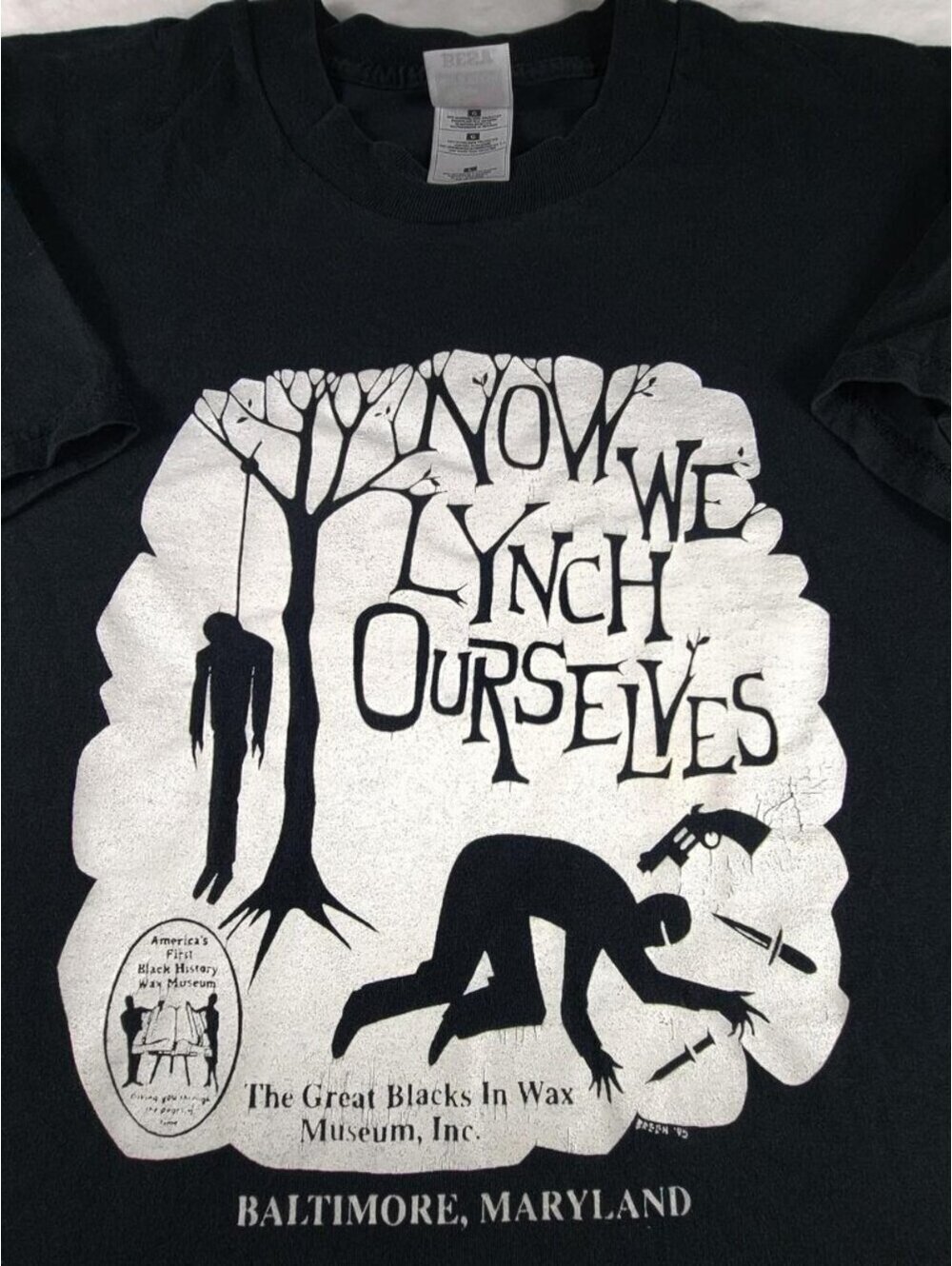 Vintage 90s Baltimore Blacks in Wax Museum Black Graphic Tee